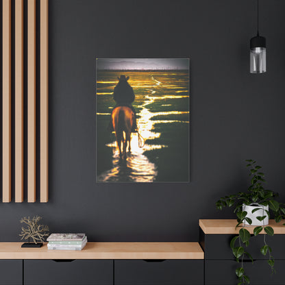 Sunrise Plains Rider Wall Art & Canvas Print