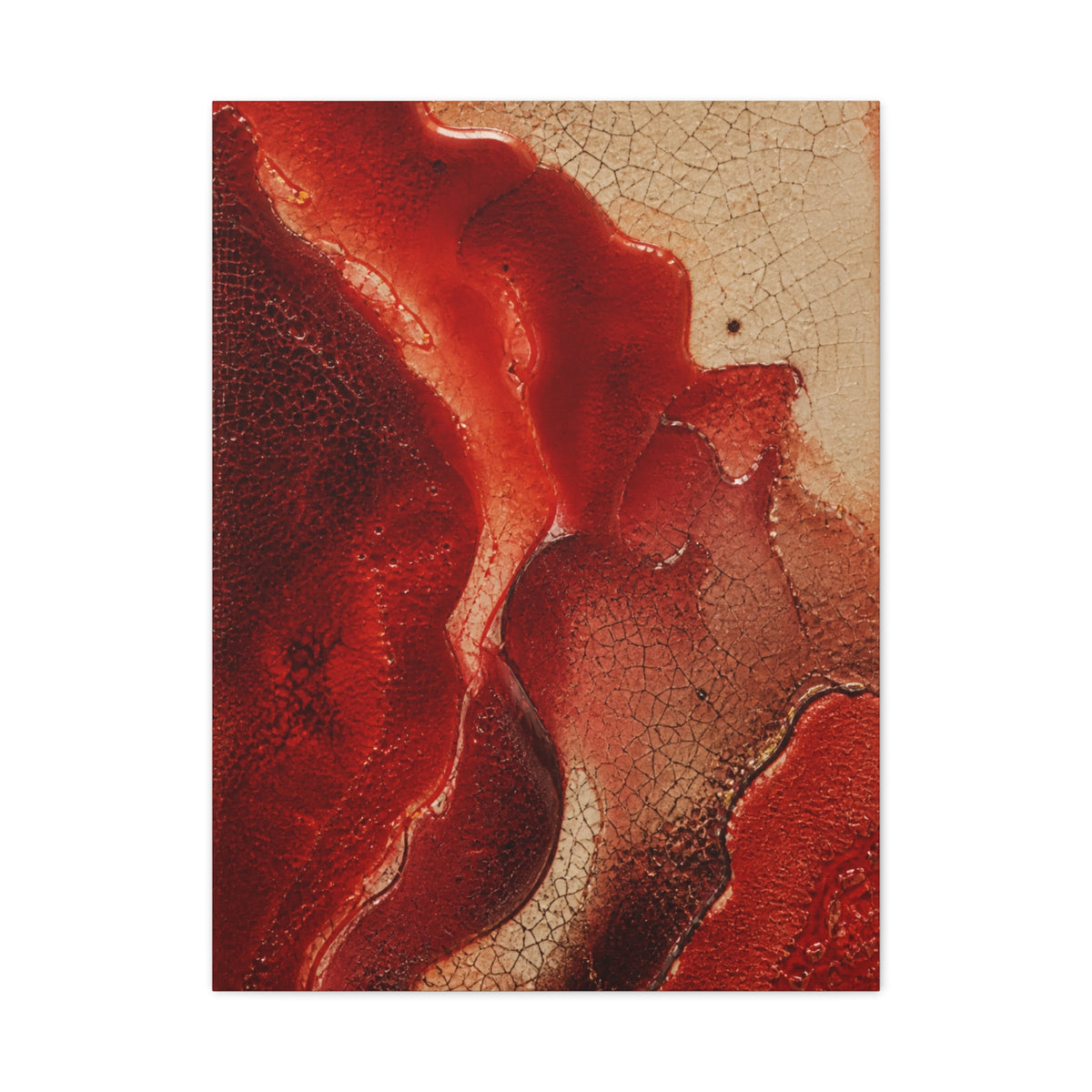 Red Ceramic Glaze Texture Wall Art & Canvas Print