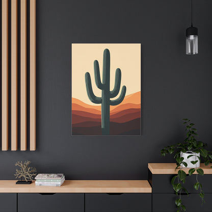 Layered Desert Landscape Saguaro Illustration Wall Art & Canvas Prints