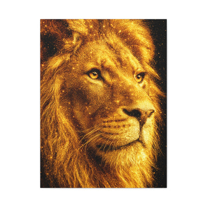 Golden Lion Portrait Wall Art & Canvas Print