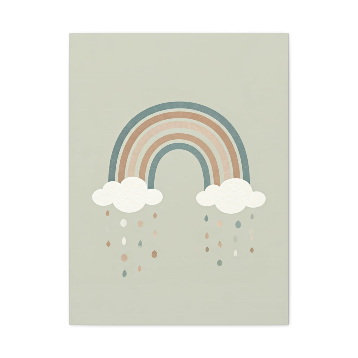 Pastel Rainbow & Clouds Nursery Wall Art & Canvas Print