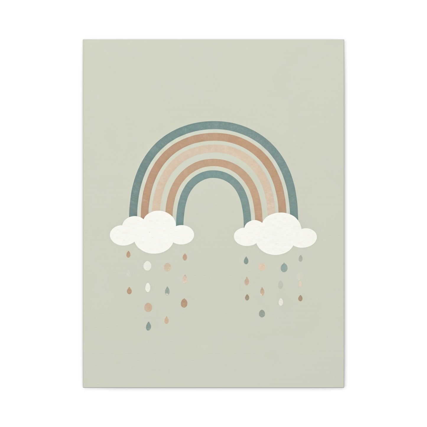 Pastel Rainbow & Clouds Nursery Wall Art & Canvas Print
