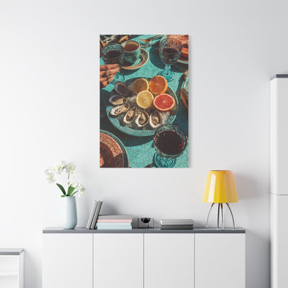 Mediterranean Seafood Table Still Life Wall Art & Canvas Print