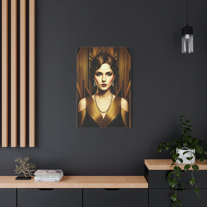Golden Vintage Glamour Portrait Wall Art & Canvas Prints