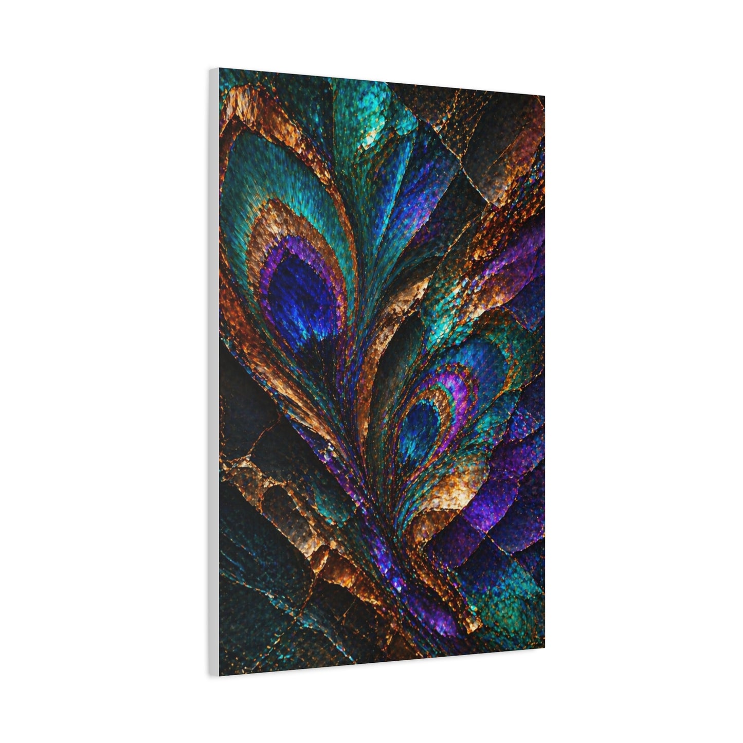Abstract Peacock Ore Crystal Wall Art & Canvas Print