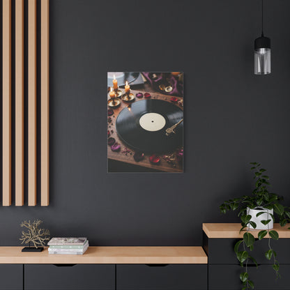 Candlelit Vinyl Love Night Scene Wall Art & Canvas Print