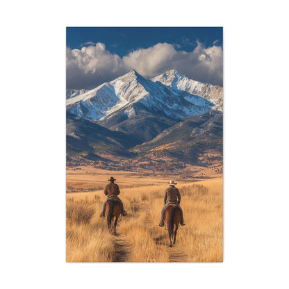 Frontier Riders in the Golden Valley Wall Art & Canvas Print