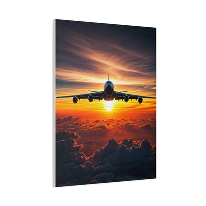 Sunset Flight Above the Clouds Wall Art & Canvas Prints