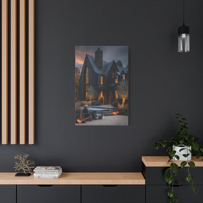Lavish Black Farmhouse Courtyard Wall Art & Canvas Print