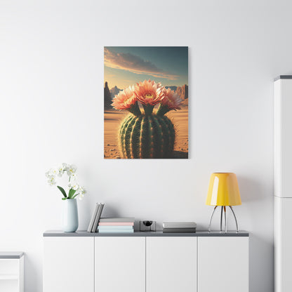 Desert Bloom Barrel Cactus Landscape Wall Art & Canvas Prints