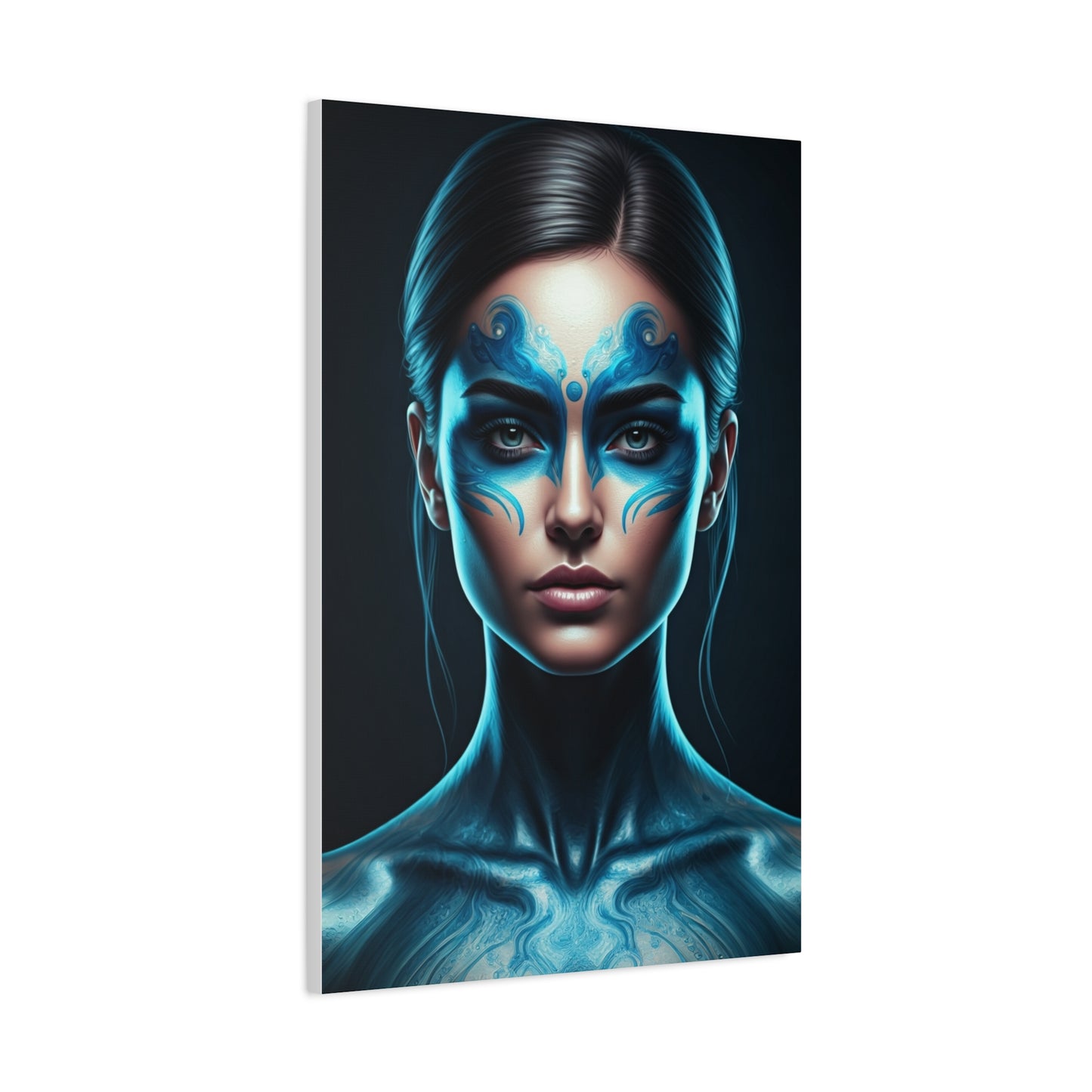 Celestial Blue Figure Portrait Wall Art & Canvas Prints