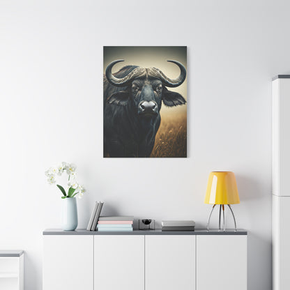 Cinematic Water Buffalo with Soft Golden Prairie Light Wall Art & Canvas Print