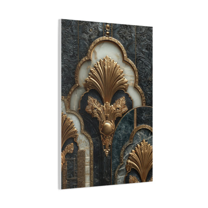 Art Deco Gold Architectural Relief Wall Art & Canvas Print