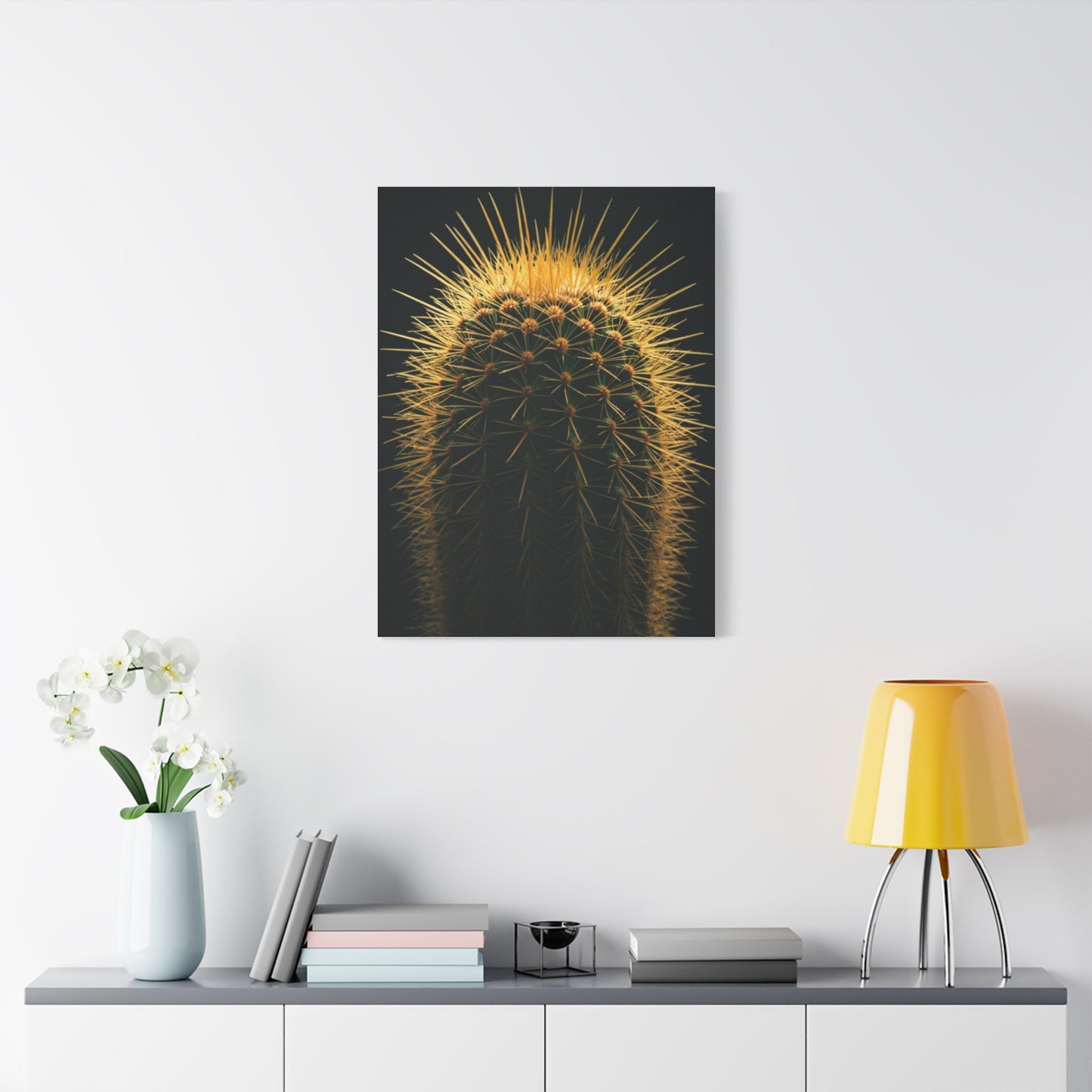 Golden Halo Cactus Sculpture Wall Art & Canvas Prints