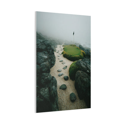 Coastal Mist Golf Green Minimal Wall Art & Canvas Print