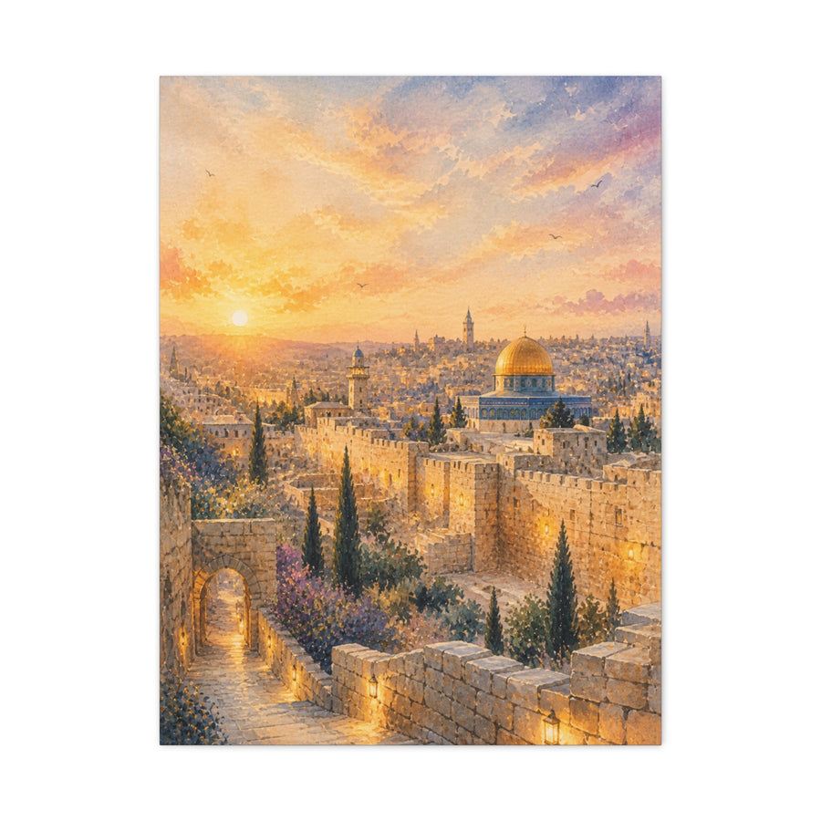Jerusalem Golden Sunset Wall Art & Canvas Print