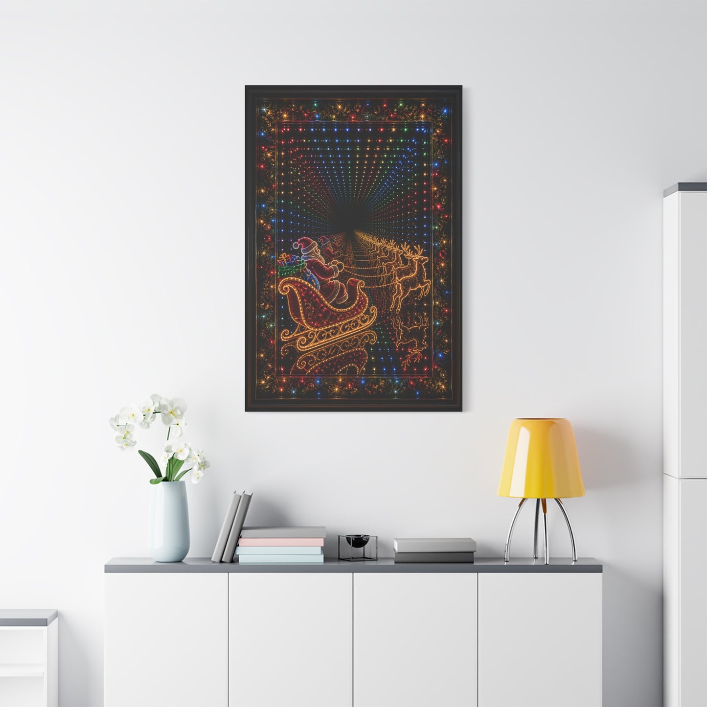 Infinity Tunnel Santa Sleigh Wall Art & Canvas Print