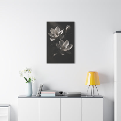 Charcoal Magnolia Floral Wall Art & Canvas Print