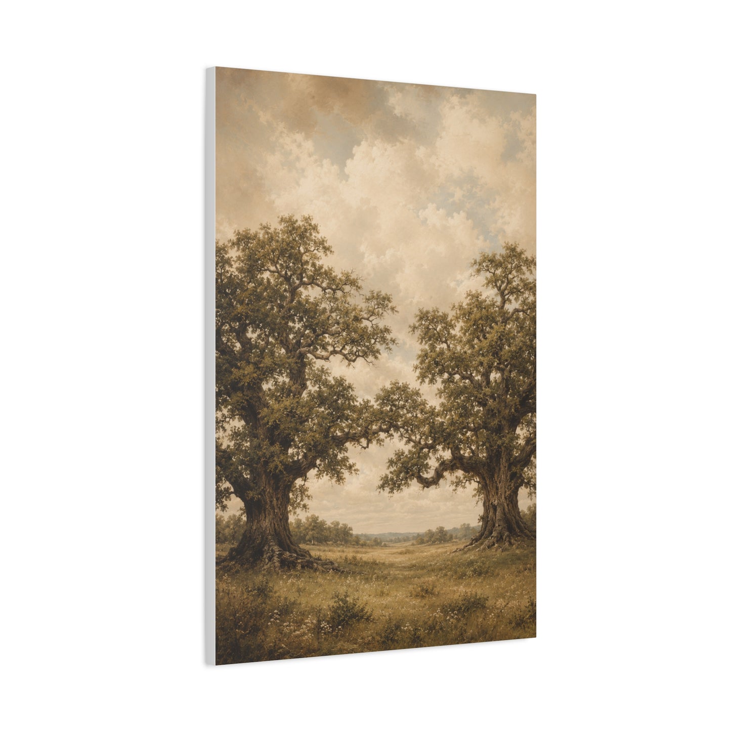 Twin Oak Harmony Landscape Trees Wall Art & Canvas Print