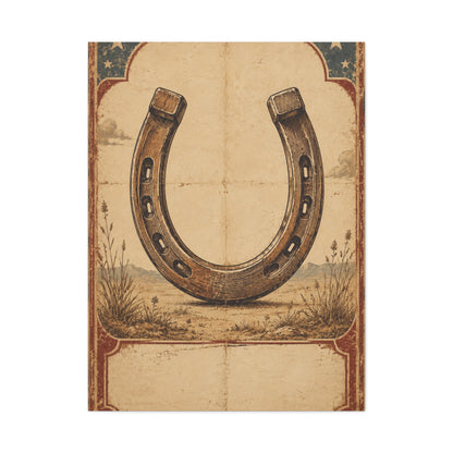 Rustic Horseshoe Frontier Poster Wall Art & Canvas Print