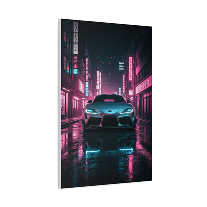 Toyota Supra Mk5 Cyberpunk Street Reflections Wall Art & Canvas Prints