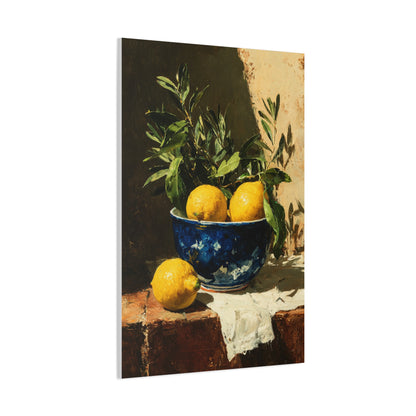 Sicilian Lemon Bowl Still Life Wall Art & Canvas Print