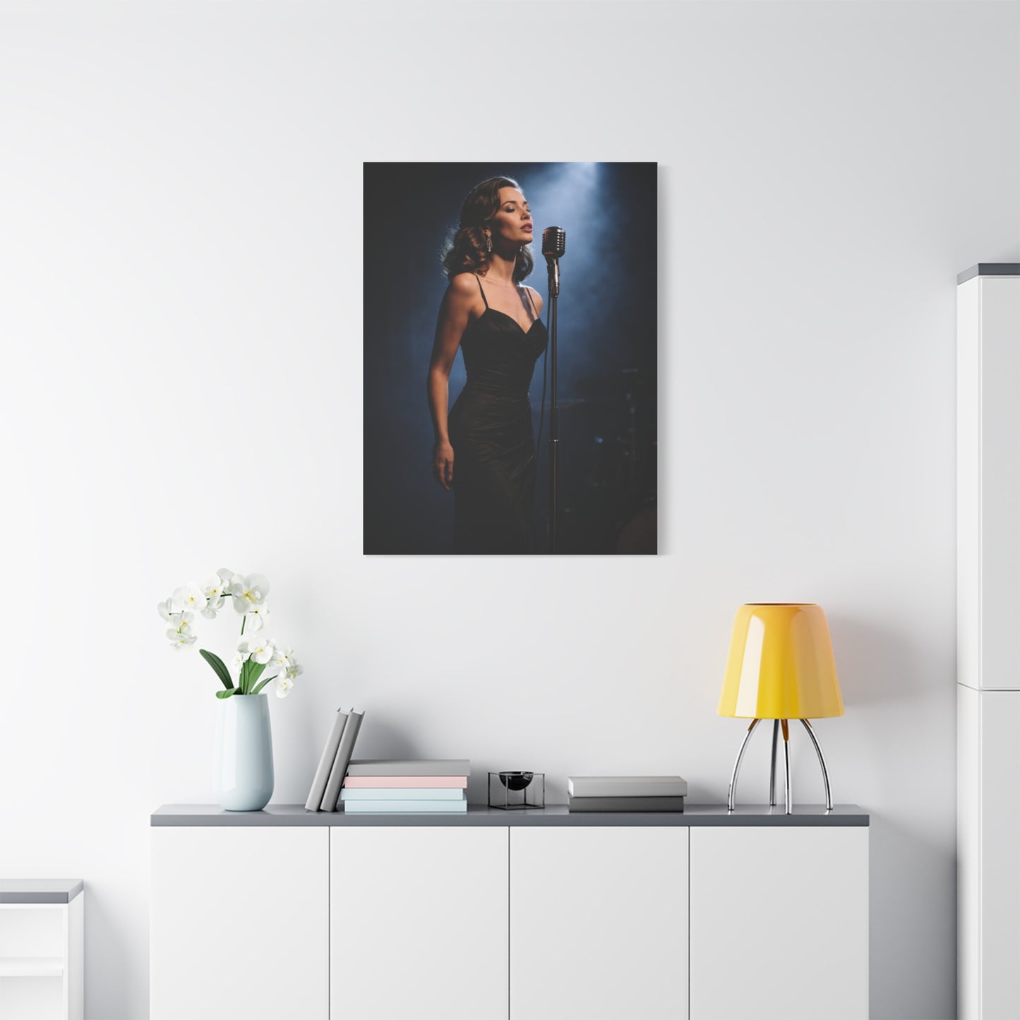 Jazz Vocalist Spotlight Elegance Wall Art & Canvas Print