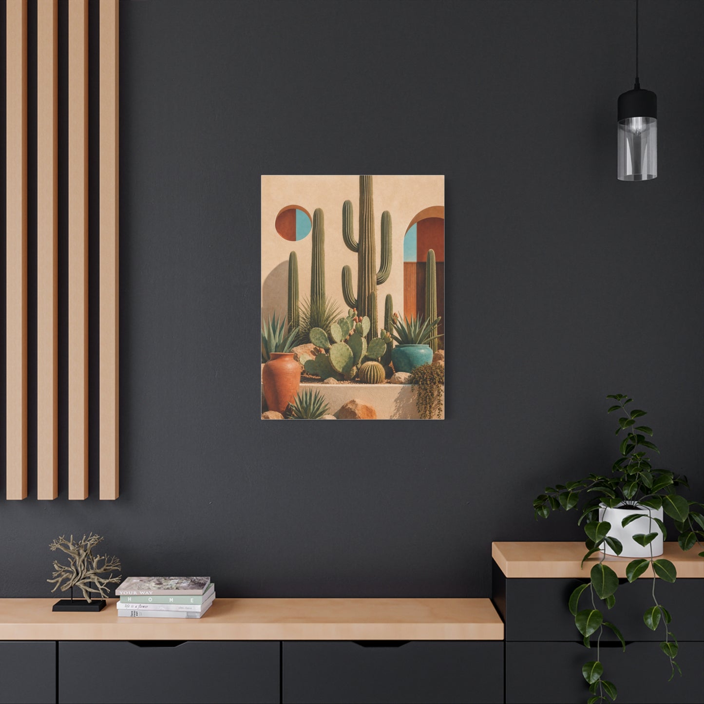 Desert Modern Cactus Garden Southwest Wall Art & Canvas Print