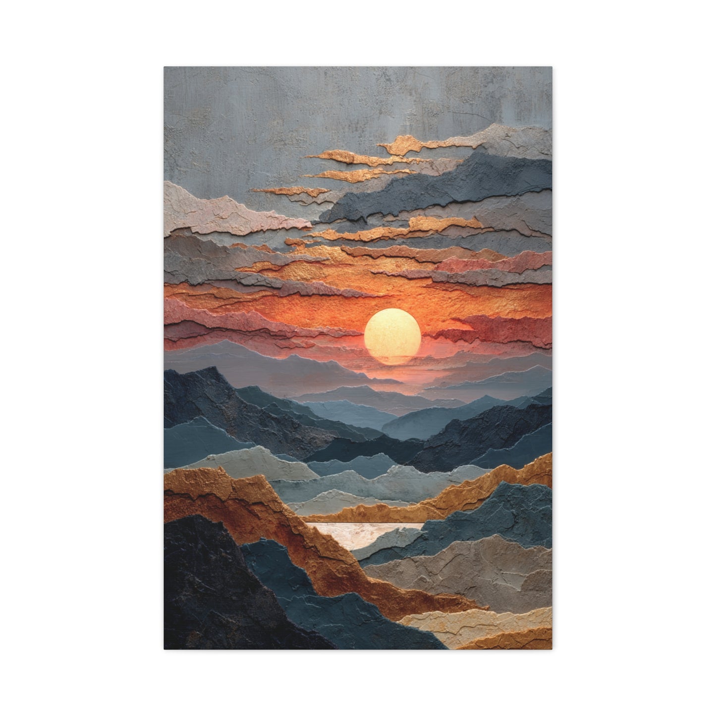 Layered Desert Sunset Abstract Landscape Wall Art & Canvas Print