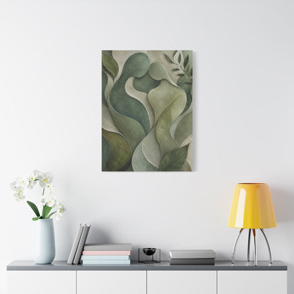 Biophilic Jade Embrace Abstract Wall Art & Canvas Print
