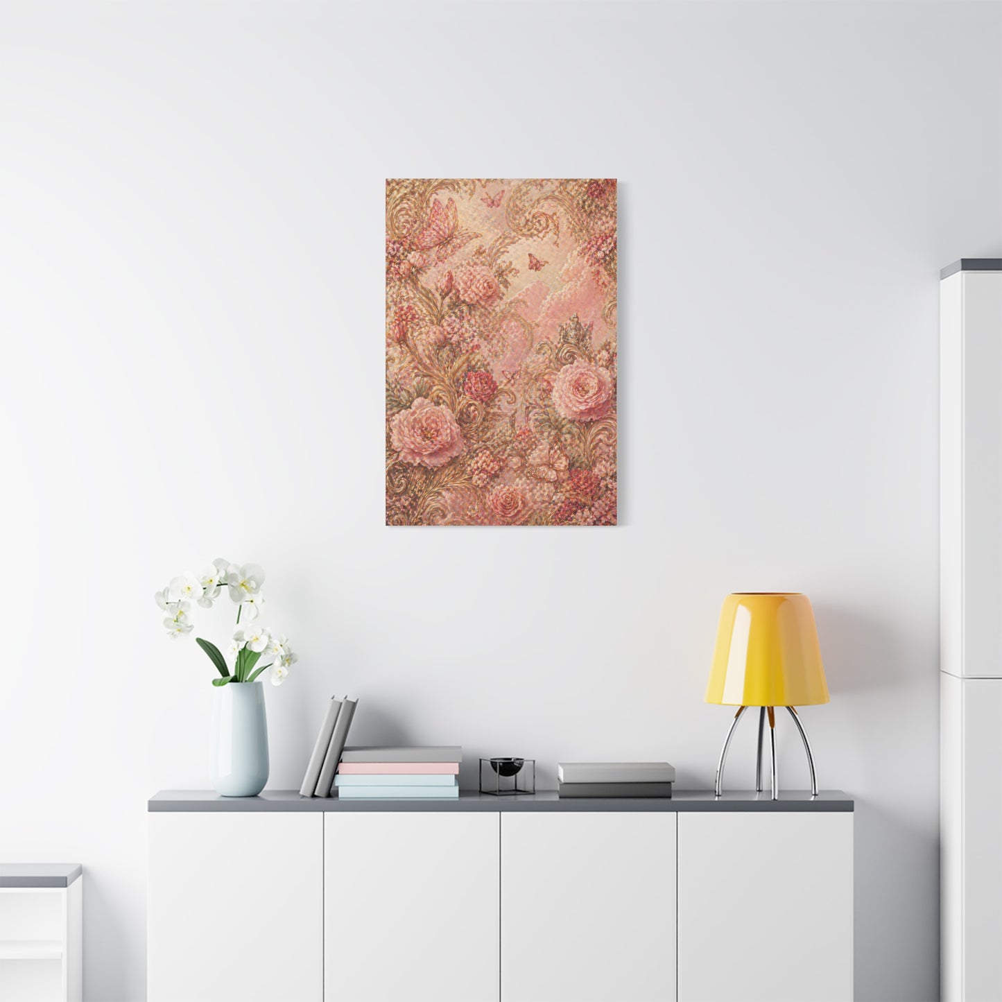 Blush Rococo Floral Fantasy Wall Art & Canvas Print
