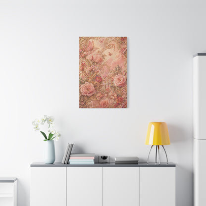 Blush Rococo Floral Fantasy Wall Art & Canvas Print