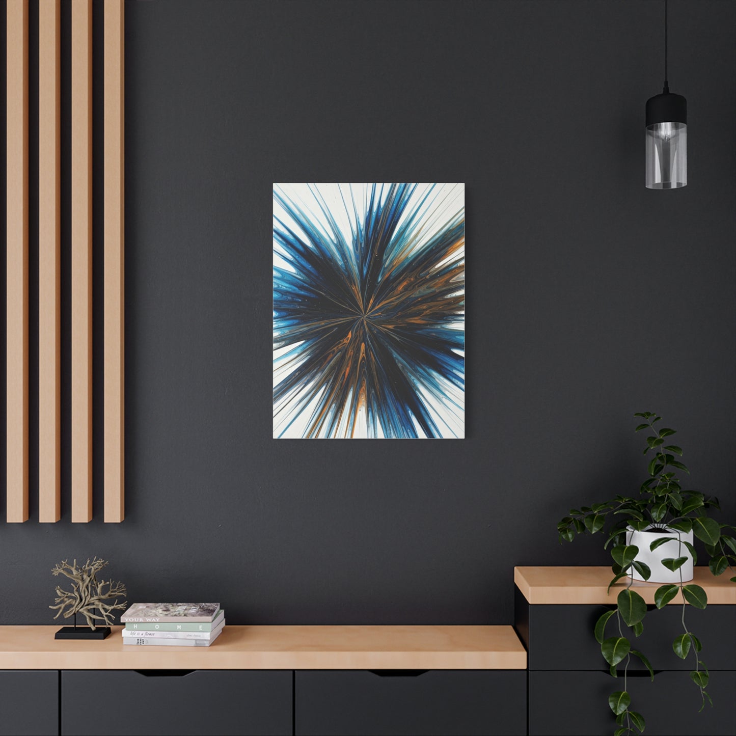 Deep Blue Starburst Abstract Wall Art & Canvas Prints