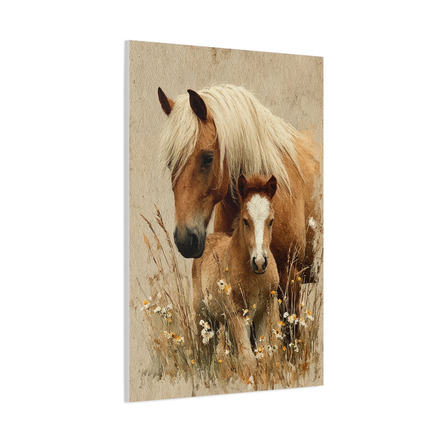 Mare and Foal Tender Bond Wall Art & Canvas Print