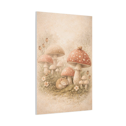 Soft Nursery Mushroom Garden Storybook Scene Wall Art & Canvas Print