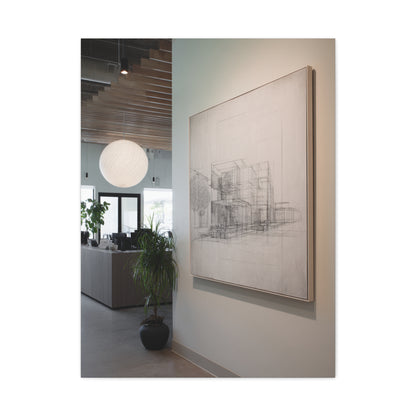 Refined Architectural Linework Artwork Wall Art & Canvas Print