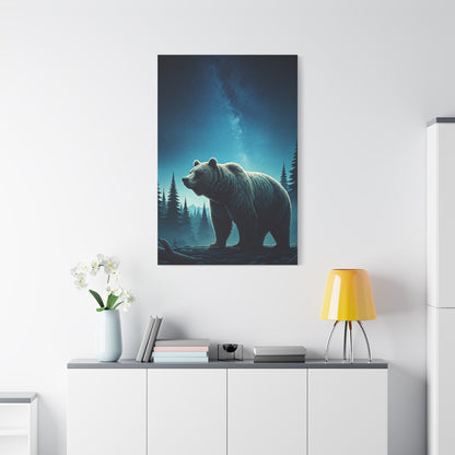 Midnight Wilderness Bear Under the Stars Wall Art & Canvas Prints