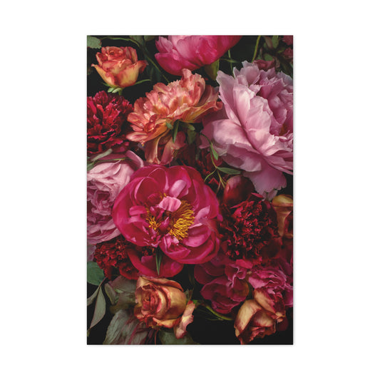 Dramatic Peony Floral Bouquet Wall Art & Canvas Print