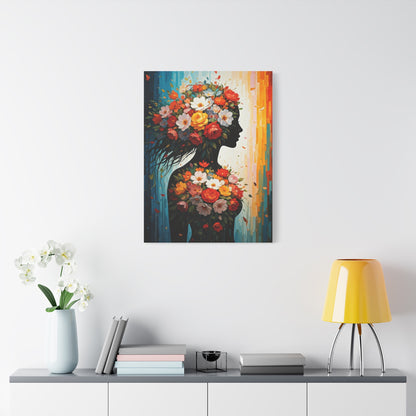 Floral Muse Silhouette Wall Art & Canvas Print