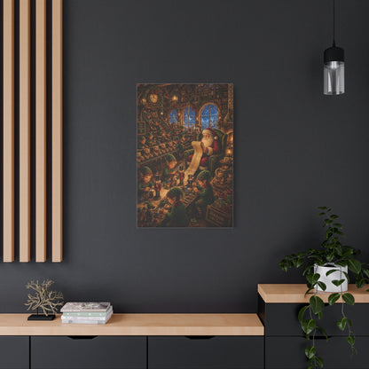 Cozy Traditional Santa Workshop Wall Art & Canvas Print