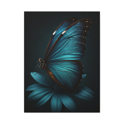 Blue Morpho Butterfly on Midnight Bloom Wall Art & Canvas Prints