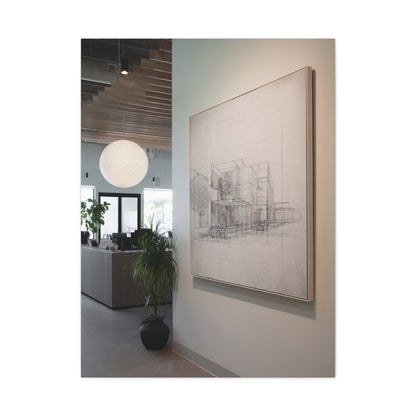 Refined Architectural Linework Artwork Wall Art & Canvas Print