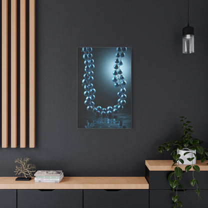 Blue Pearl Necklace Beneath Ocean Surface Wall Art & Canvas