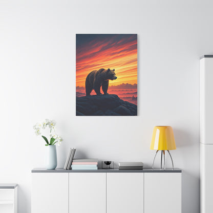 Sunset Summit Bear Silhouette Wall Art & Canvas Prints