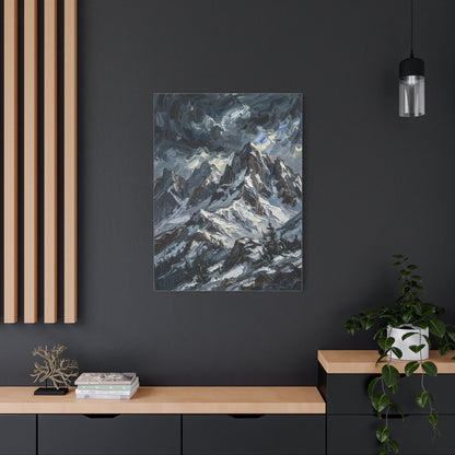 Thick Impasto Oil Mountain Stormscape Wall Art & Canvas Print