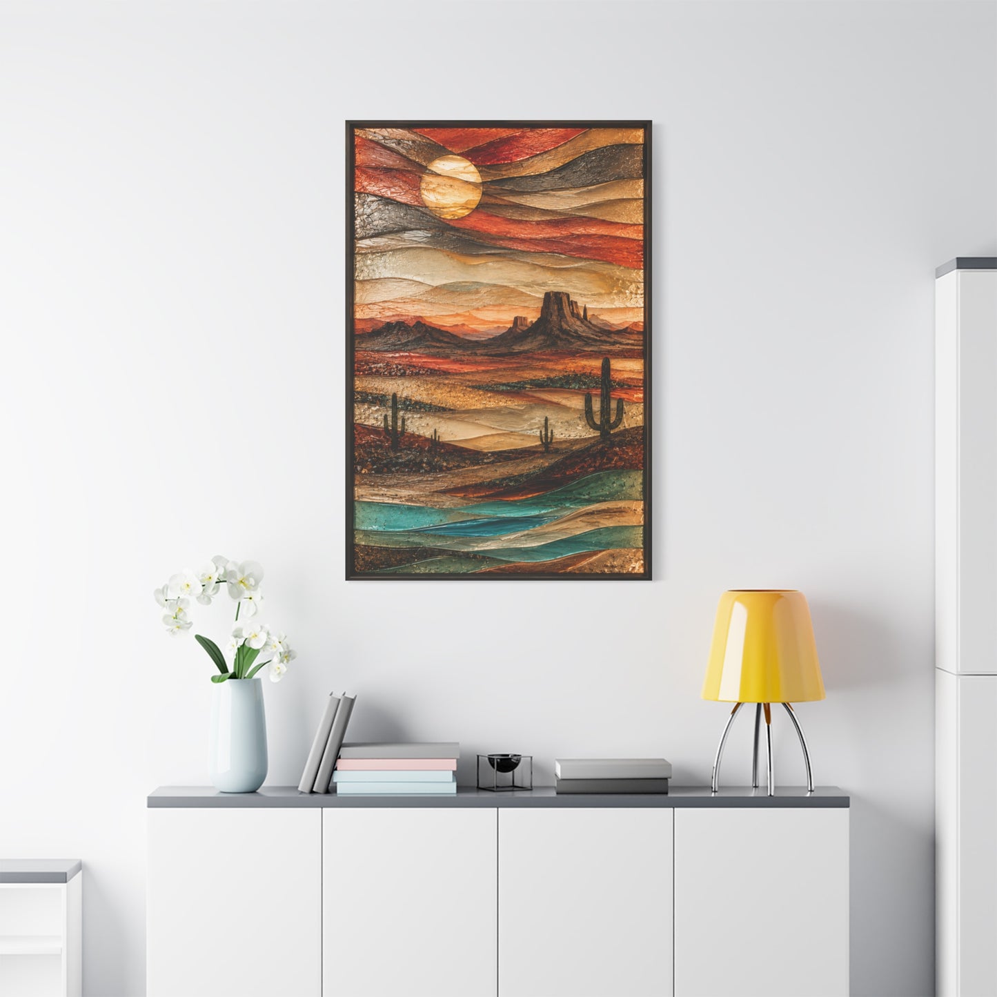 Fused Glass Desert Mirage Southwest Wall Art & Canvas Print