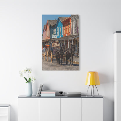 Frontier Stagecoach Arrival Wall Art & Canvas Print