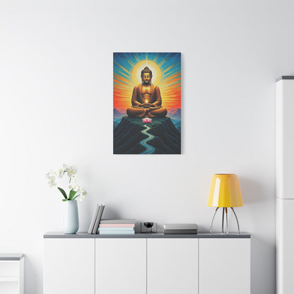 Meditative Buddha with Lotus Path Wall Art & Canvas Prints