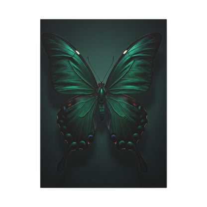 Symmetrical Emerald Butterfly Portrait Wall Art & Canvas Prints
