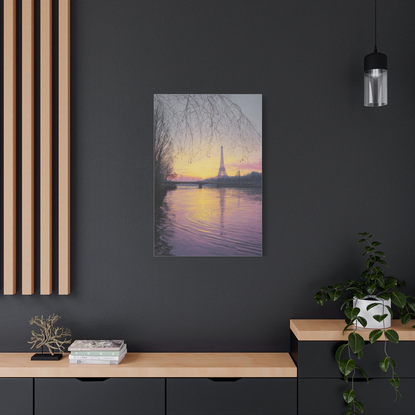 Paris Sunrise Eiffel Tower Reflection Wall Art & Canvas Print